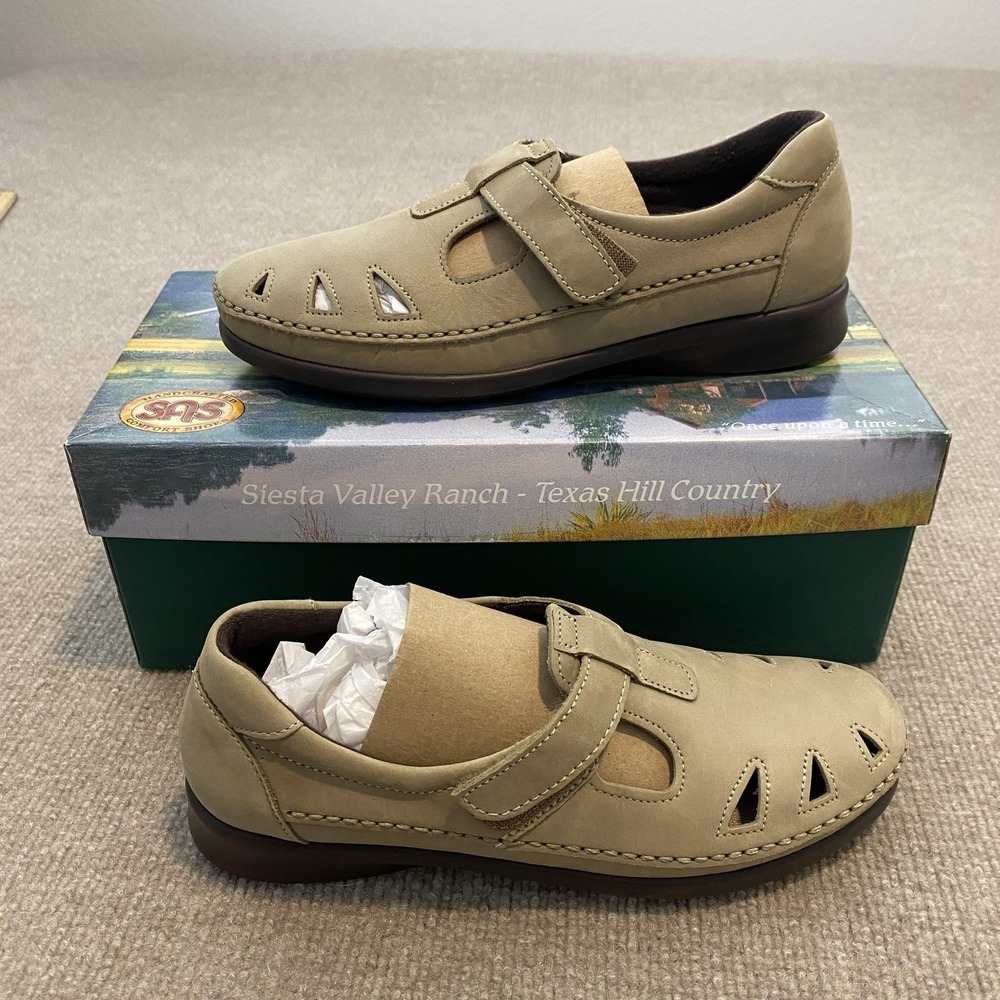 SAS Roamer Shoes Womens Size 7.5 N Sage Leather Mary Jane Walking Comfort Tripad